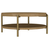 Arini 2-Piece Round Coffee and End Table Set, Sand Wash