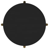 Arini Round End Table with Storage Shelf Black