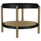 Arini 2-Piece Round Coffee and End Table Set, Black