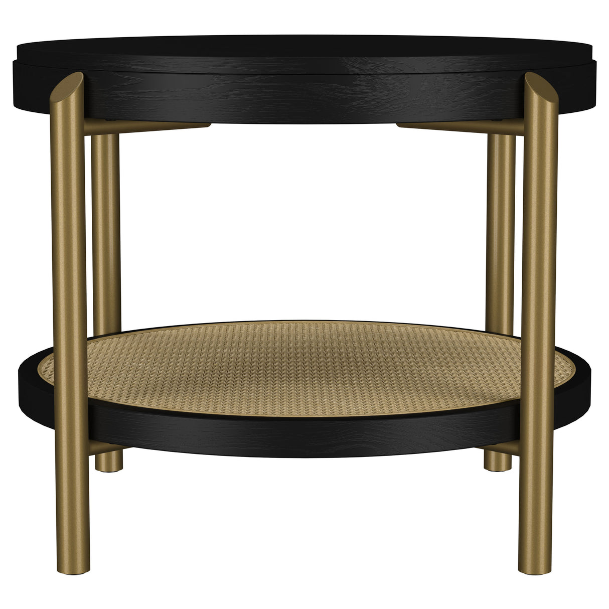 Arini 2-Piece Round Coffee and End Table Set, Black