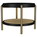Arini 2-Piece Round Coffee and End Table Set, Black