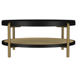 Arini 2-Piece Round Coffee and End Table Set, Black