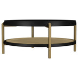 Arini 2-Piece Round Coffee and End Table Set, Black