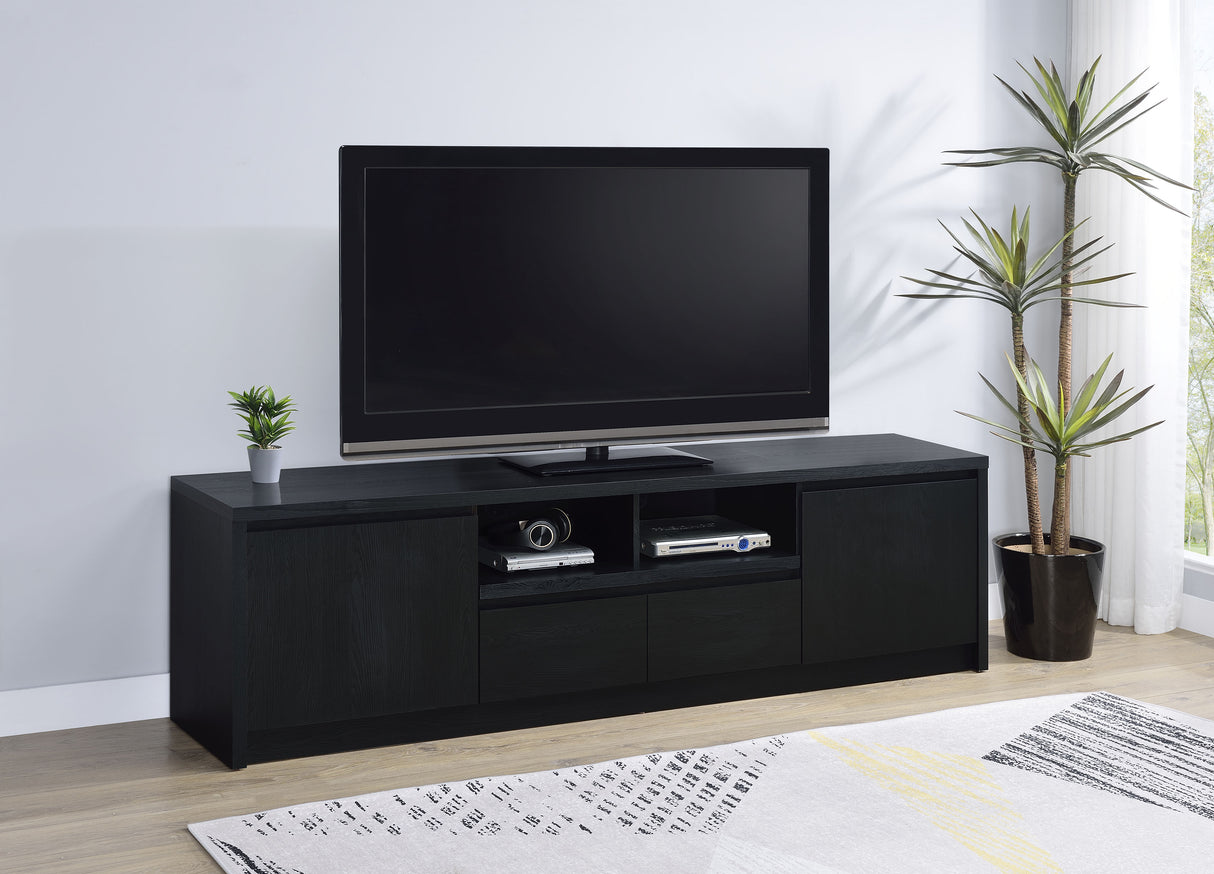 Winfield 78-inch Black TV Stand with 2-Door Storage