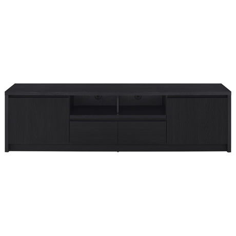 Winfield 78-inch Black TV Stand with 2-Door Storage
