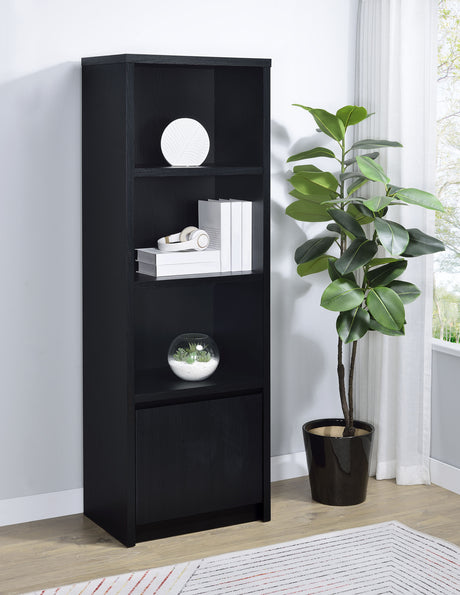 Winfield 3-Shelf Media Tower Entertainment Pier Black