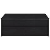 Knapp Lift Top Cocktail Coffee Table with Dual Drawers Black