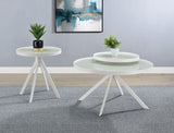 Briggs 2-Piece Round Coffee and End Table Set, White