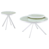 Briggs 2-Piece Round Coffee and End Table Set, White