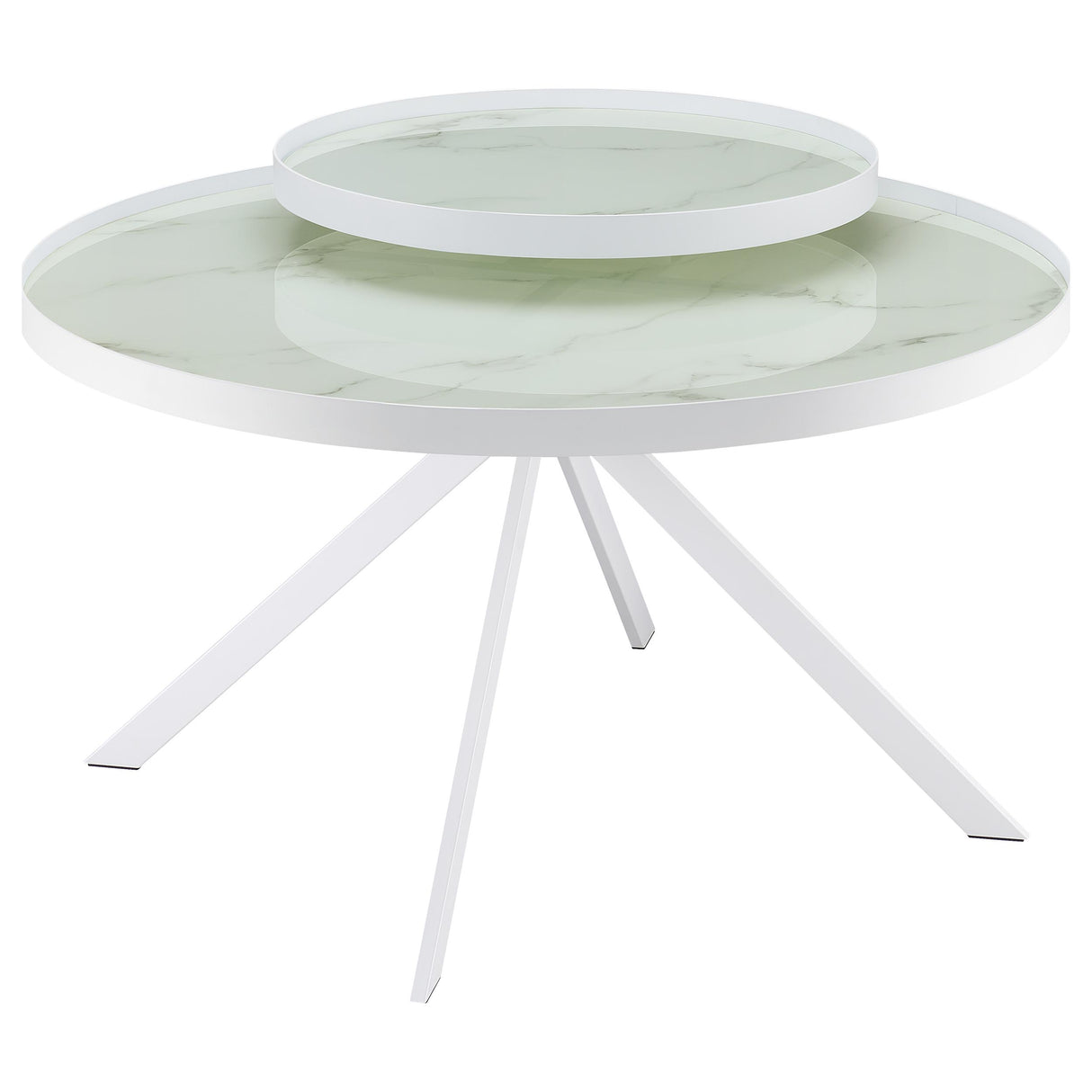Briggs 2-Piece Round Coffee and End Table Set, White