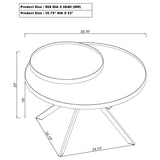 Briggs Round Marble Printed Glass Top Coffee Table