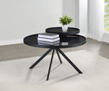 Briggs Round Marble Printed Glass Top Coffee Table