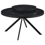 Briggs Round Marble Printed Glass Top Coffee Table