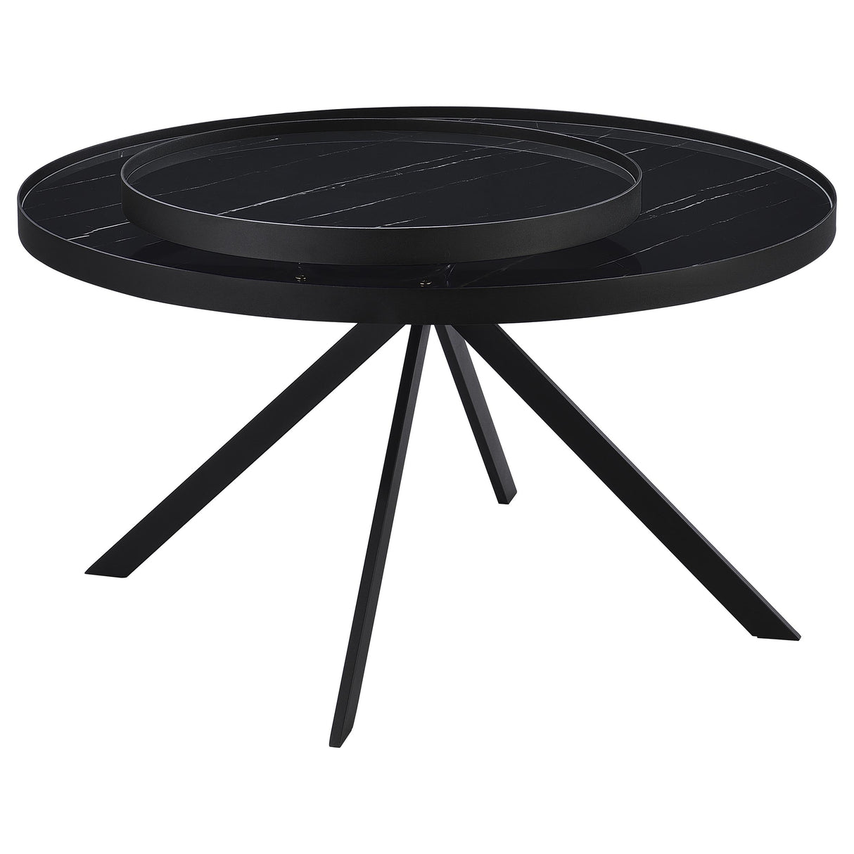 Briggs Round Marble Printed Glass Top Coffee Table