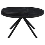 Briggs Round Marble Printed Glass Top Coffee Table
