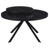 Briggs Round Marble Printed Glass Top Coffee Table