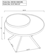 Briggs Round Marble Printed Glass Top Coffee Table