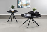 Briggs Round Marble Printed Glass Top Coffee Table