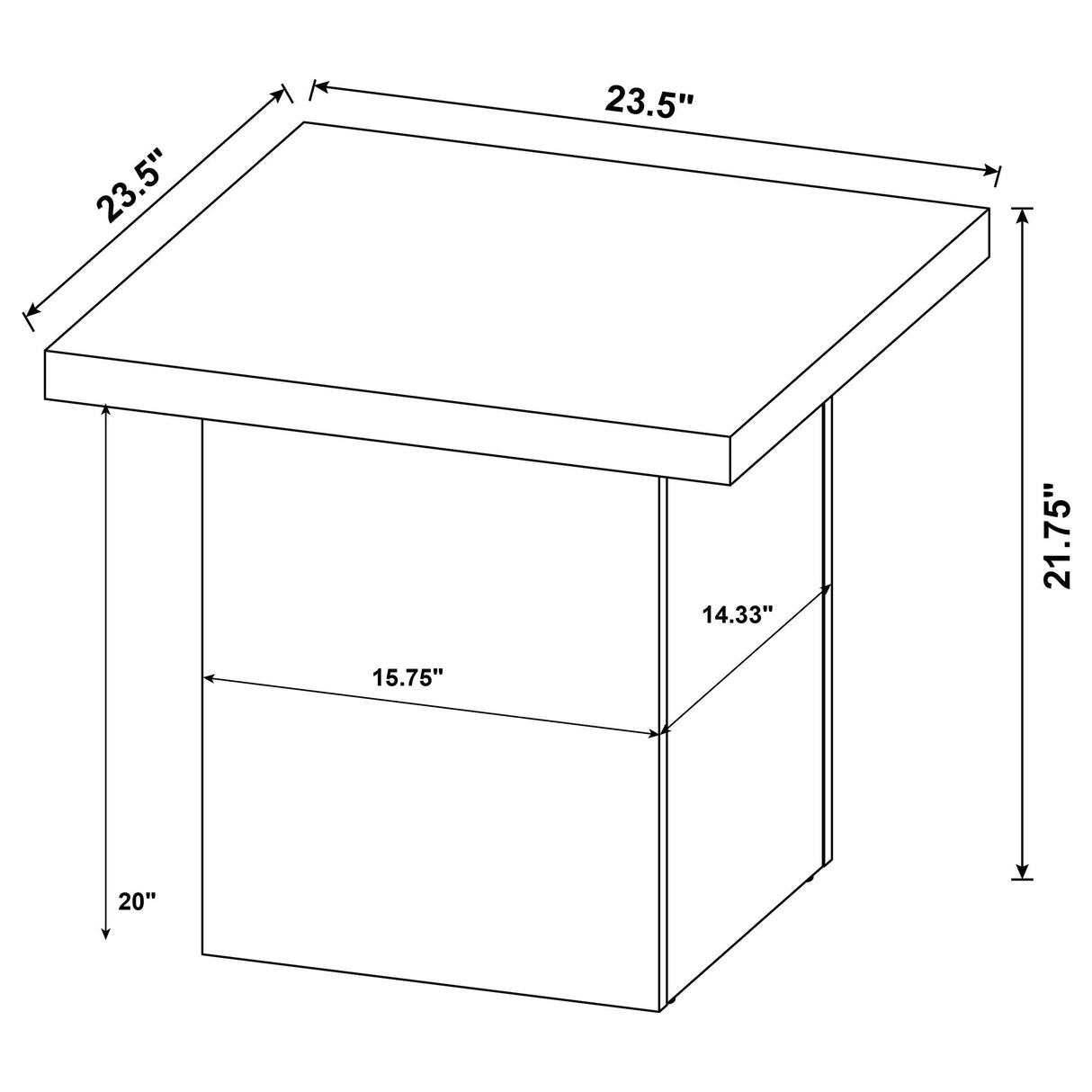 Max Square Engineered Laminate End Table in Black