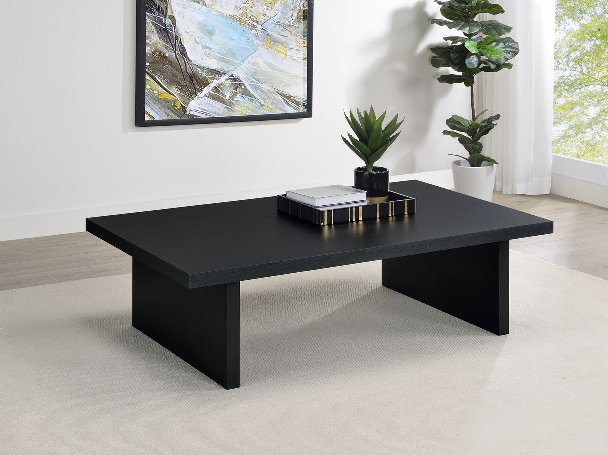 Max Rectangular Black Engineered Laminate Coffee Table