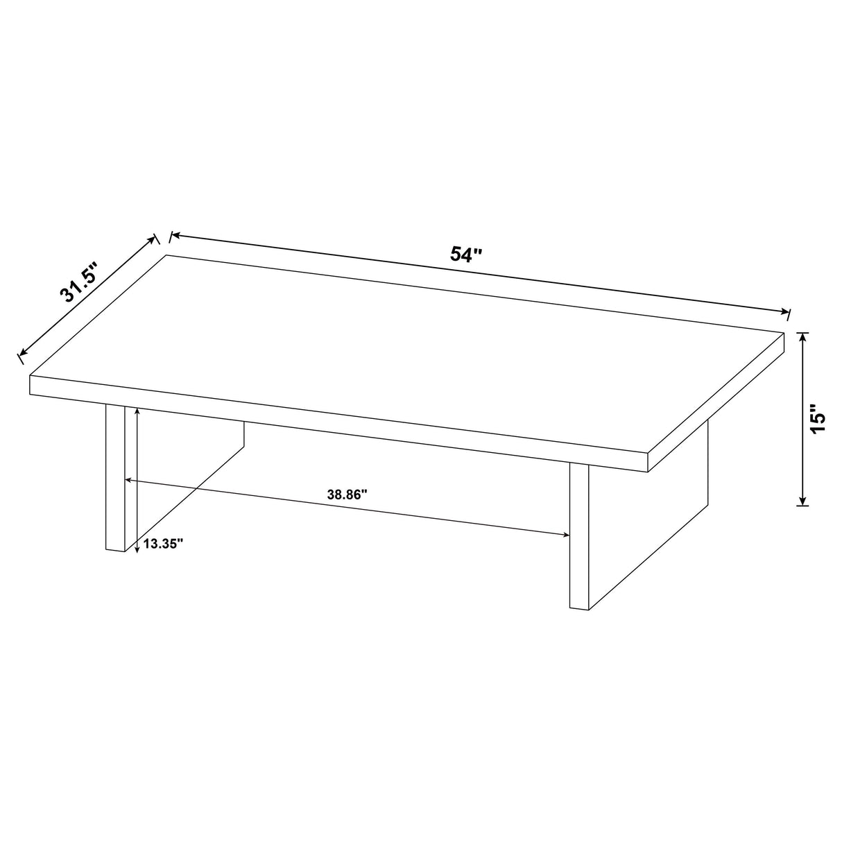 Max Rectangular Black Engineered Laminate Coffee Table