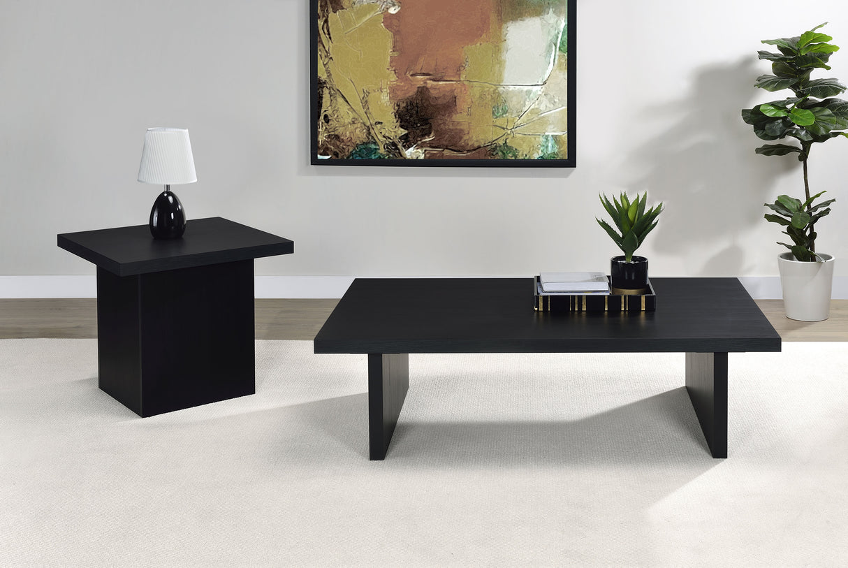 Max Rectangular Black Engineered Laminate Coffee Table