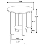 Ottowa 22-Inch Round Wood Side Table with Shelf, Brown