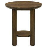 Ottowa 2-Piece Round Wood Coffee Table Set, Brown