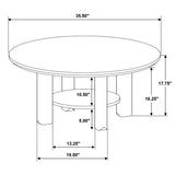 Ottowa 2-Piece Round Wood Coffee Table Set, Brown