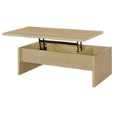 Canoga 2-Piece Lift Top Cocktail Coffee Table Set Light Oak