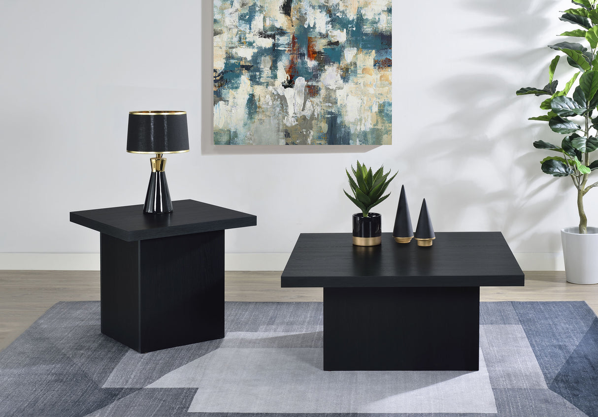Devar Square Engineered Wood Cocktail Table Black