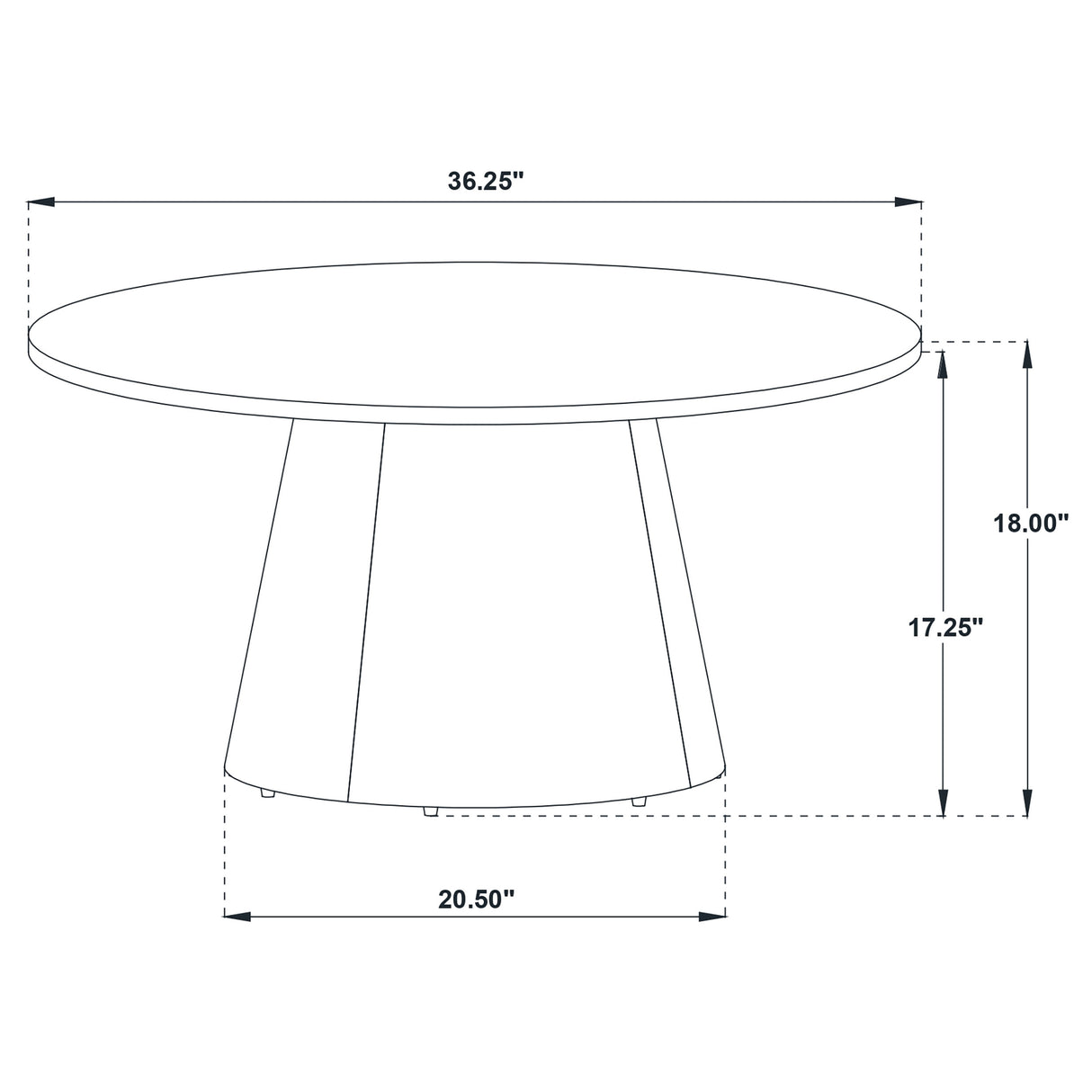 Franklin 36-Inch Round Pedestal Coffee Table Dark Brown