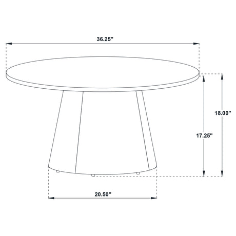 Franklin 36-Inch Round Pedestal Coffee Table Dark Brown