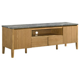 Bradley 63-Inch 2-Door TV Stand Grey and Natural