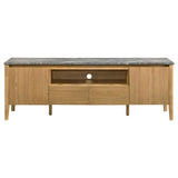 Bradley 63-Inch 2-Door TV Stand Grey and Natural