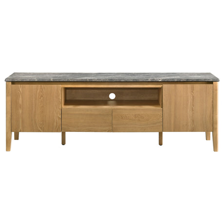 Bradley 63-Inch 2-Door TV Stand Grey and Natural