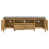 Bradley 63-Inch 2-Door TV Stand Grey and Natural
