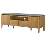 Bradley 63-Inch 2-Door TV Stand Grey and Natural