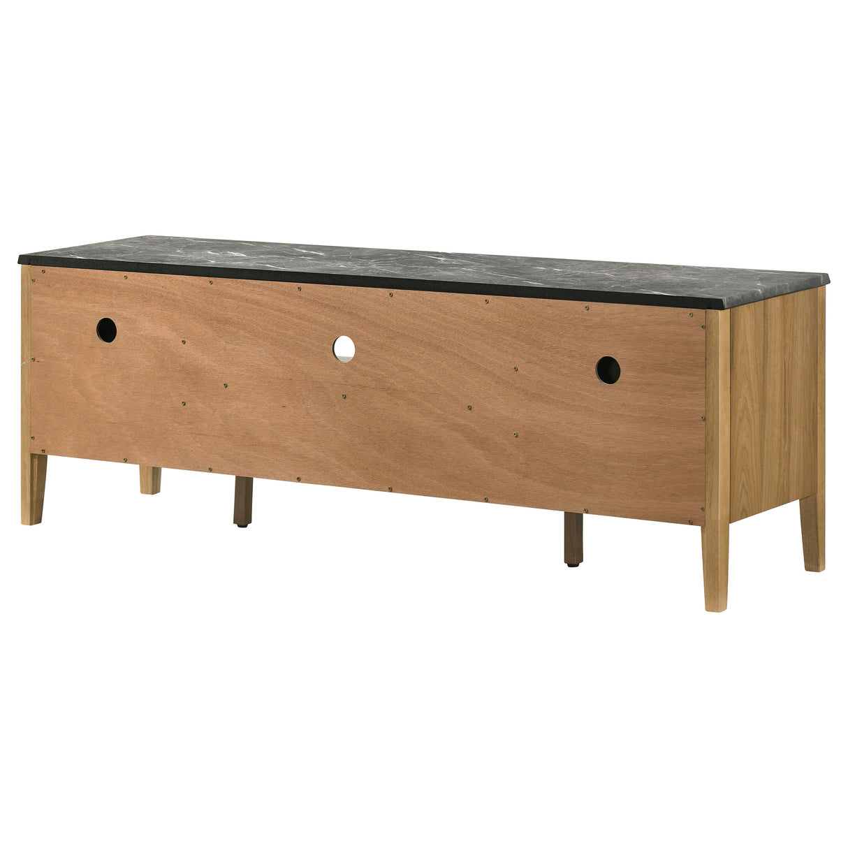 Bradley 63-Inch 2-Door TV Stand Grey and Natural