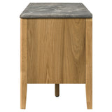 Bradley 63-Inch 2-Door TV Stand Grey and Natural