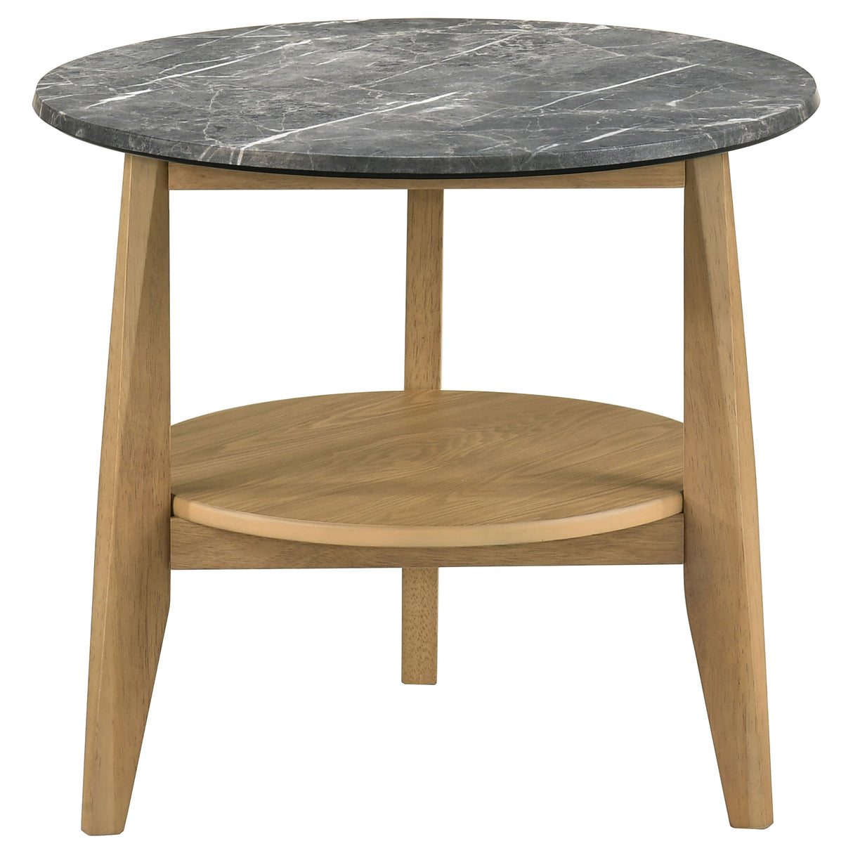 Bradley Round SmartTop End Table Grey and Natural