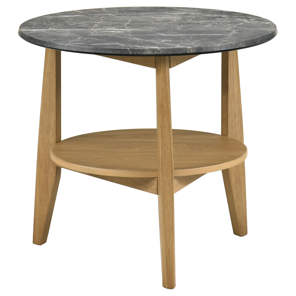Bradley 2-Piece Round Coffee Table Set Grey and Natural