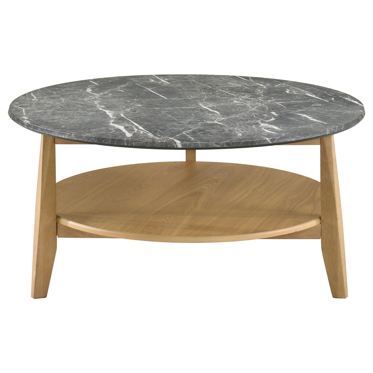 Bradley 2-Piece Round Coffee Table Set Grey and Natural