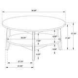 Bradley 2-Piece Round Coffee Table Set Grey and Natural