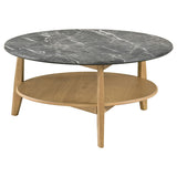 Bradley Round SmartTop Cocktail Coffee Table Grey Natural