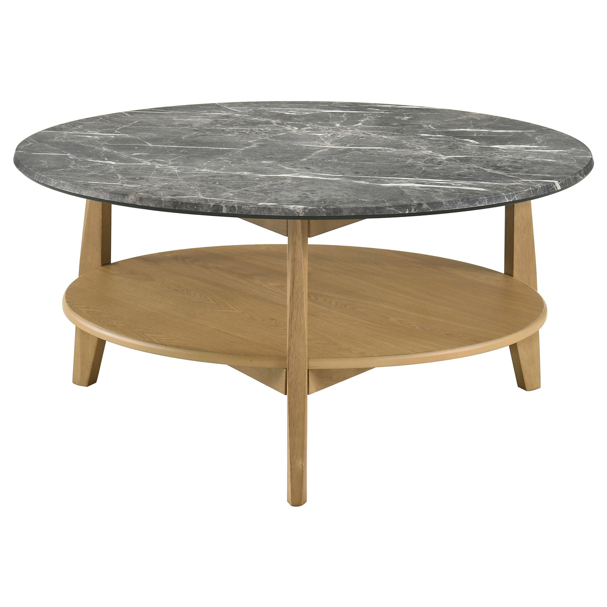 Bradley Round SmartTop Cocktail Coffee Table Grey Natural
