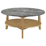 Bradley Round SmartTop Cocktail Coffee Table Grey Natural