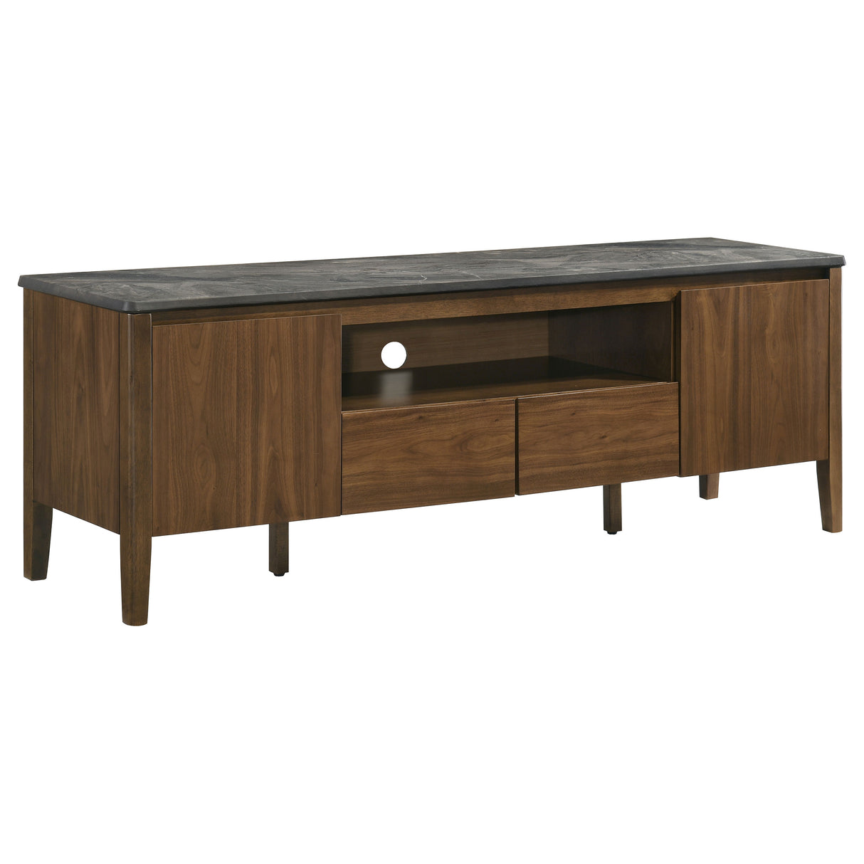 Bradley 63-Inch 2-Door TV Stand in Smokey Grey and Brown