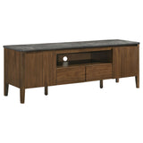 Bradley 63-Inch 2-Door TV Stand in Smokey Grey and Brown