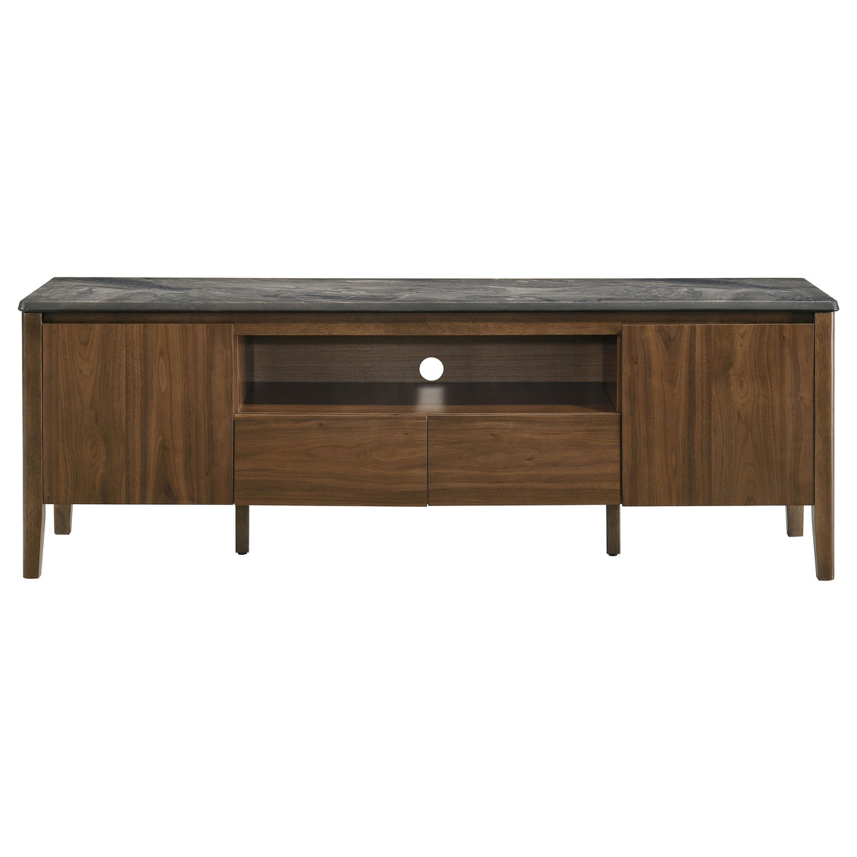 Bradley 63-Inch 2-Door TV Stand in Smokey Grey and Brown